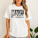  Made for More Black Graphic Tee – Christian Faith Shirt with Ephesians 2:10 Verse, Inspirational Bible Quote Top, Minimalist Spiritual Gift for Women