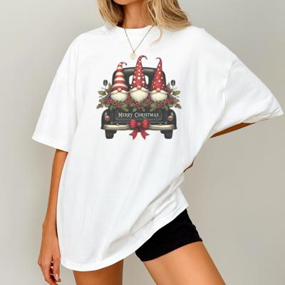 Christmas Gnome Merry Christmas Truck – Festive Holiday Graphic Tee, Cute Nordic Gnome Shirt, Vintage Red Truck Christmas Top