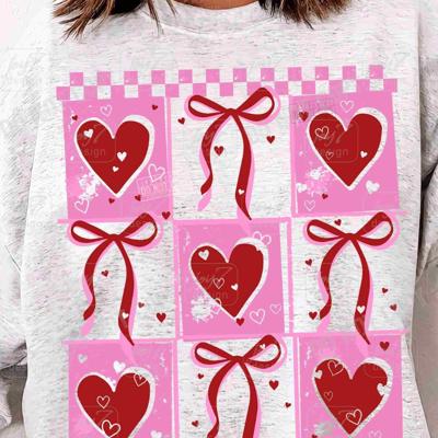 Bows & Hearts Checkerboard Crew Sweatshirt