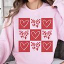  Checkered Bows & Hearts Crew Sweatshirt