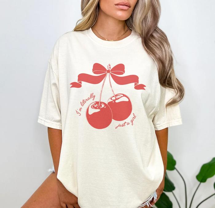 I'm Literally Just A Girl Cherries Tee