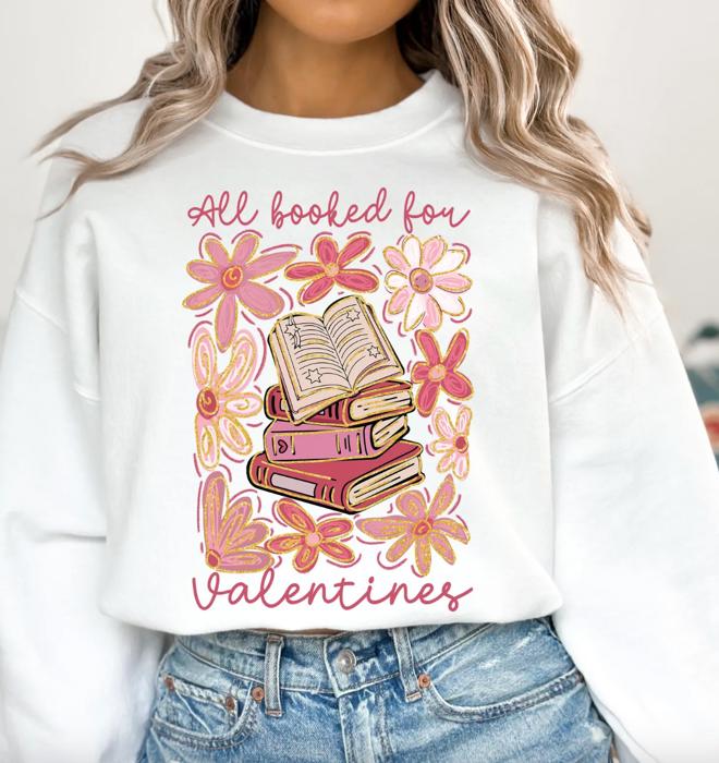 All Booked For Valentines Crew Sweatshirt