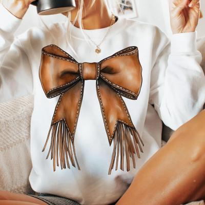 Western Cowgirl Bow Crew Sweatshirt