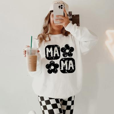 Mama With Flowers Crew Sweatshirt