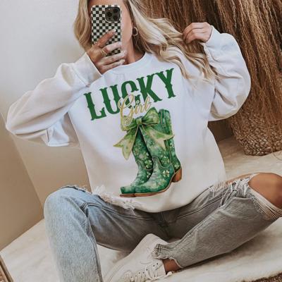 Lucky Girl Cowboy Boots Crew Sweatshirt