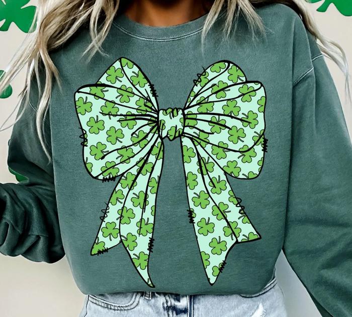 Shamrock Bow Crew Sweatshirt