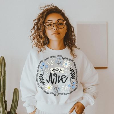 You Are Kind Strong Capable Loved Worthy Crew Sweatshirt