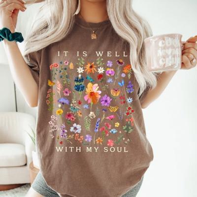 It Is Well With My Soul Floral Tee