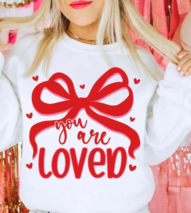 You Are Loved Bow Crew Sweatshirt