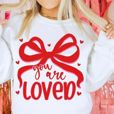 You Are Loved Bow Crew Sweatshirt