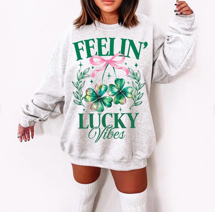 Feelin' Lucky Vibes Crew Sweatshirt