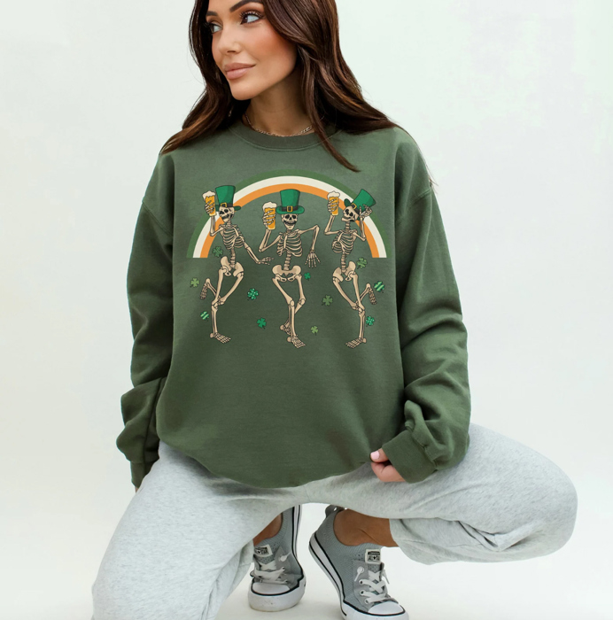 Irish Dancing Skeletons Crew Sweatshirt