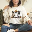  Funny Halloween Cat Spooky Cat Graphic Tee – Cute Black Cat Costume T-Shirt, Pumpkin Trick or Treat Shirt