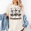  Dancing Skeletons Halloween Graphic Tee – Cute Witchy Spooky Pumpkin T-Shirt