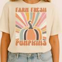  Farm Fresh Pumpkin Retro Fall Graphic Tee – Vintage Autumn Harvest Thanksgiving T-Shirt