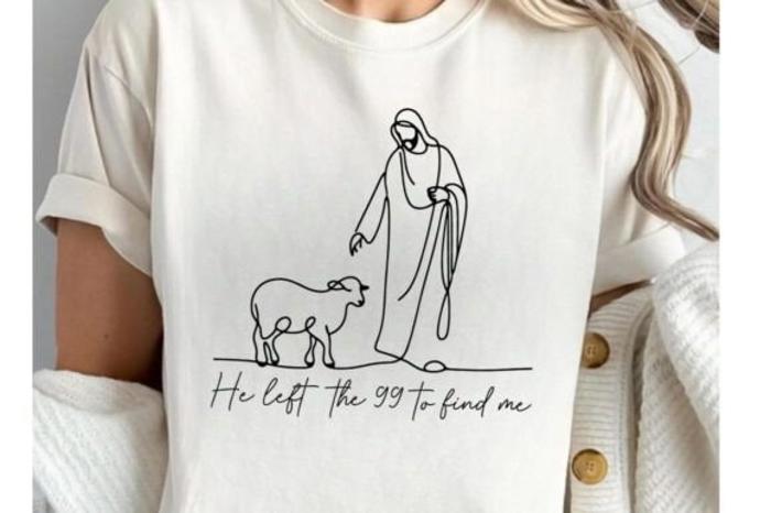 He Left the 99 to Find Me Christian Graphic Tee – Bible Verse Faith Shirt, Religious Jesus T-Shirt