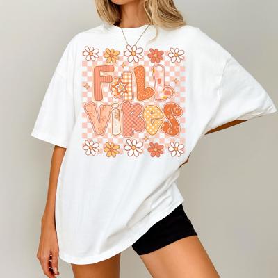 Retro Fall Vibes Checkered Tee - Groovy Graphic Shirt with Flowers & Gingham Style Tshirt