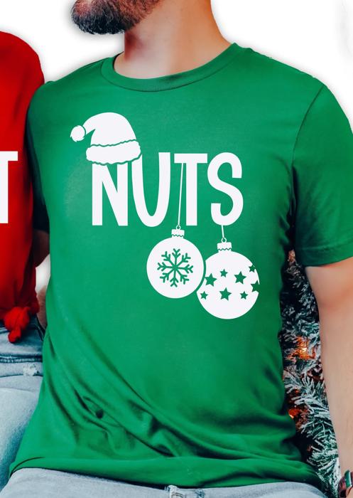 Chest Nuts Chestnuts Funny Christmas Matching Couple Graphic Tees