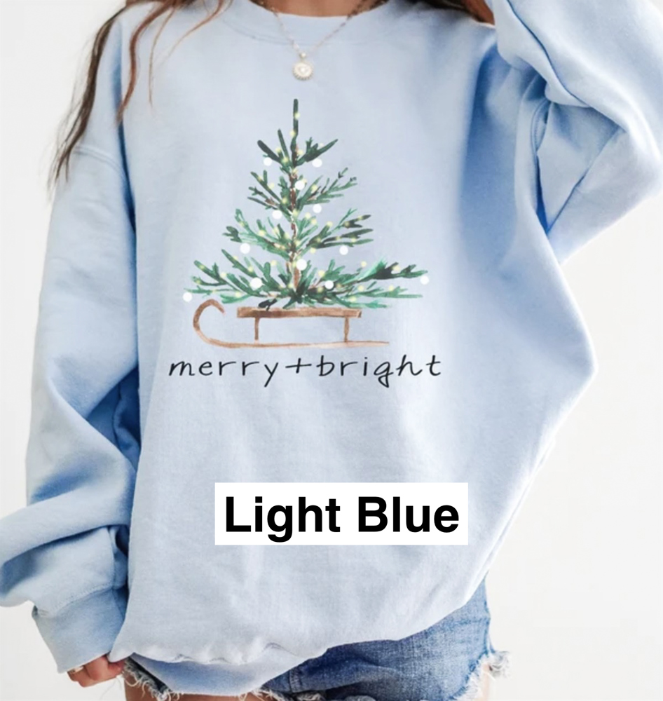 Merry + Bright Watercolor Crew Sweatshirt