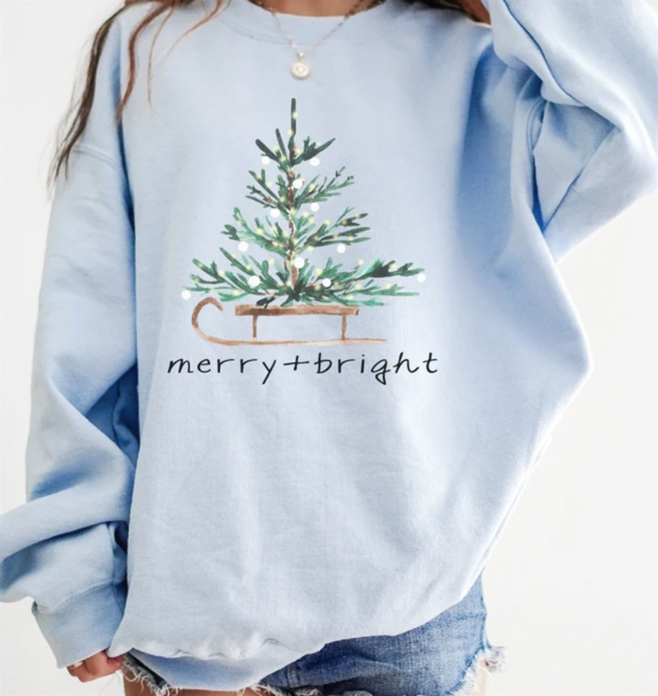 Merry + Bright Watercolor Crew Sweatshirt