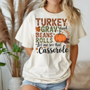  Let Me See That Turkey, Gravy, Beans, Rolls and Casserole- Funny Thanksgiving Graphic Tee Fall Holiday Dinner Shirt, Friendsgiving Food Top for Women