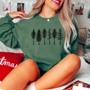  6 Evergreen Trees Crew Sweatshirt