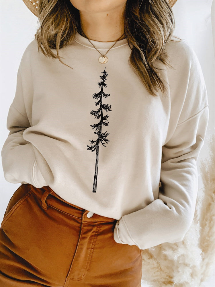 Single Evergreen Tree Crew Sweatshirt