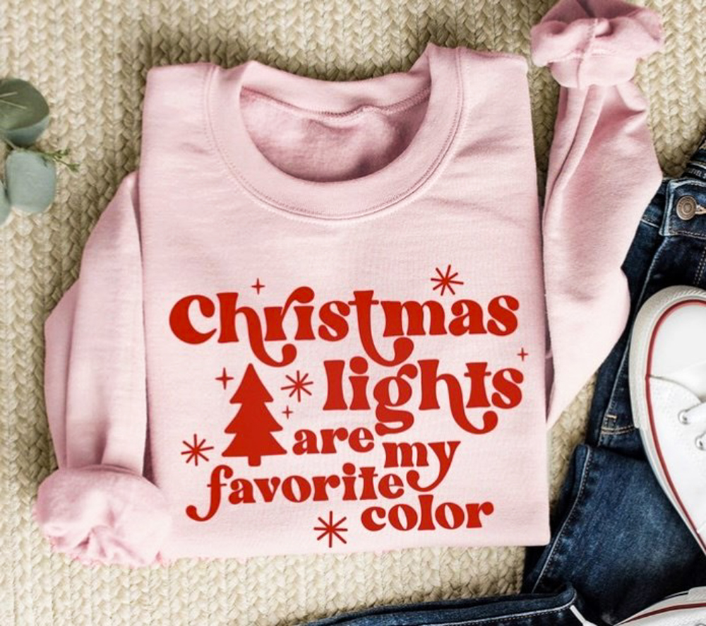 Christmas Lights Are My Favorite Color Crew Sweatshirt