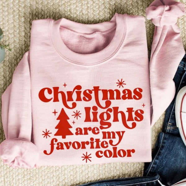 Christmas Lights Are My Favorite Color Crew Sweatshirt