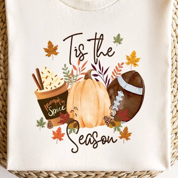 Tis The Season Pumpkin Spice & Football Tee