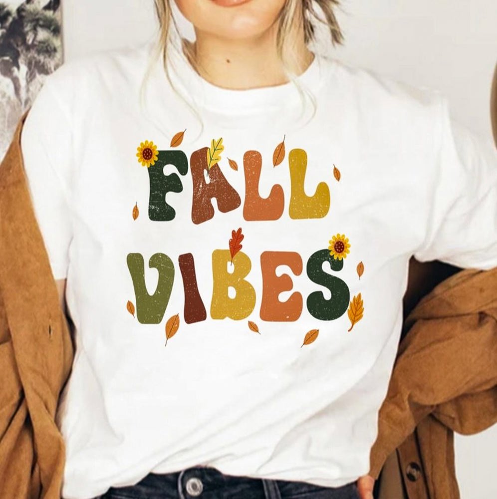 Fall Vibes With Leaves Tee