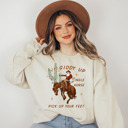  Giddy Up Jingle Horse Pick Up Your Feet Crew Sweatshirt