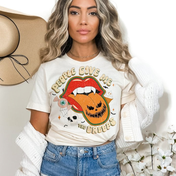 People Give Me the Creeps Pumpkin Tongue Tee