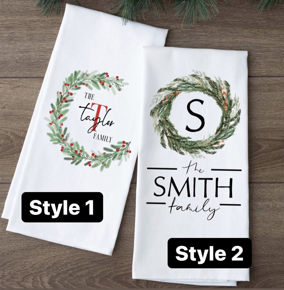 Personalized Holiday Tea Towels