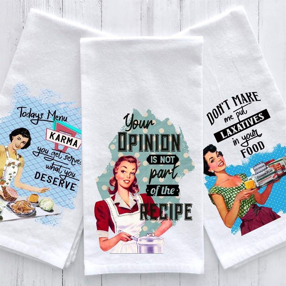 Hilarious Vintage Housewife Towels