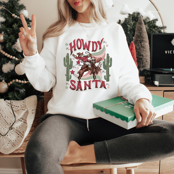 Howdy Santa Crew Sweatshirt