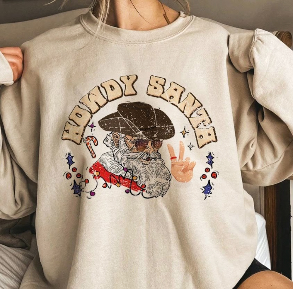 Howdy Santa Vintage Crew Sweatshirt