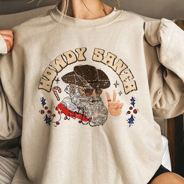 Howdy Santa Vintage Crew Sweatshirt