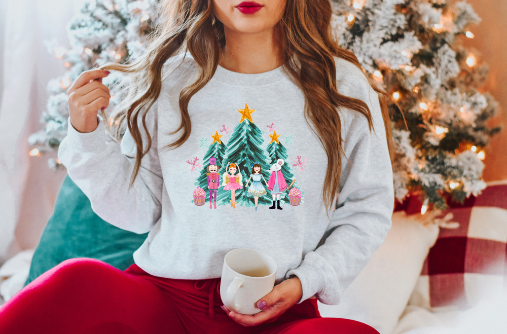 Watercolor Nutcracker Ballet Crew Sweatshirt