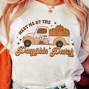  Meet Me at the Pumpkin Patch Floral Truck Tee