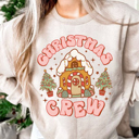  Christmas Crew Gingerbread House Crew Sweatshirt