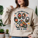 All You Need Is Love and a Dog – Cozy Sand Sweatshirt, Dog Lover Gift, Casual Fall Pullover, Pet Mom Crewneck