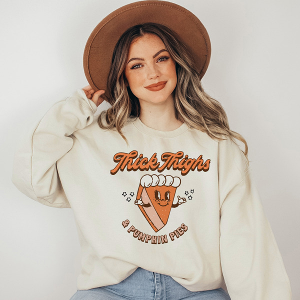 Thick Thighs & Pumpkin Pies Crew Sweatshirt