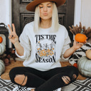  Tis' The Season Skeletons & Sunflowers Crew Sweatshirt