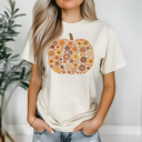  Chinoiserie Pumpkin Fall- Autumn Graphic Tee Elegant Orange White Pumpkin Shirt Cute Thanksgiving Outfit Trendy Fall Aesthetic Top