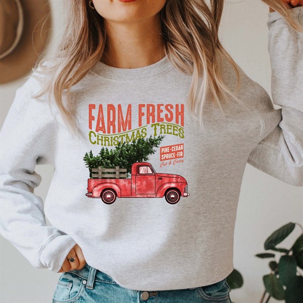 Farm Fresh Christmas Trees Crew Sweatshirt