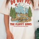 XXL Gray Do Not Pet The Fluffy Cows Tee