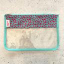 Teal Cheetah PVC Clear Zippered Pouch