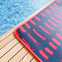 Navy & Pink Neoprene Poolside Seating Mat