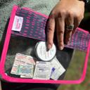 Navy & Pink PVC Clear Zippered Pouch